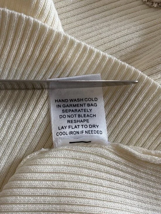 The Workshop Top Size Medium Ribbed Long Sleeve Crystal Bow Embellished Cozy NEW - Picture 8 of 10